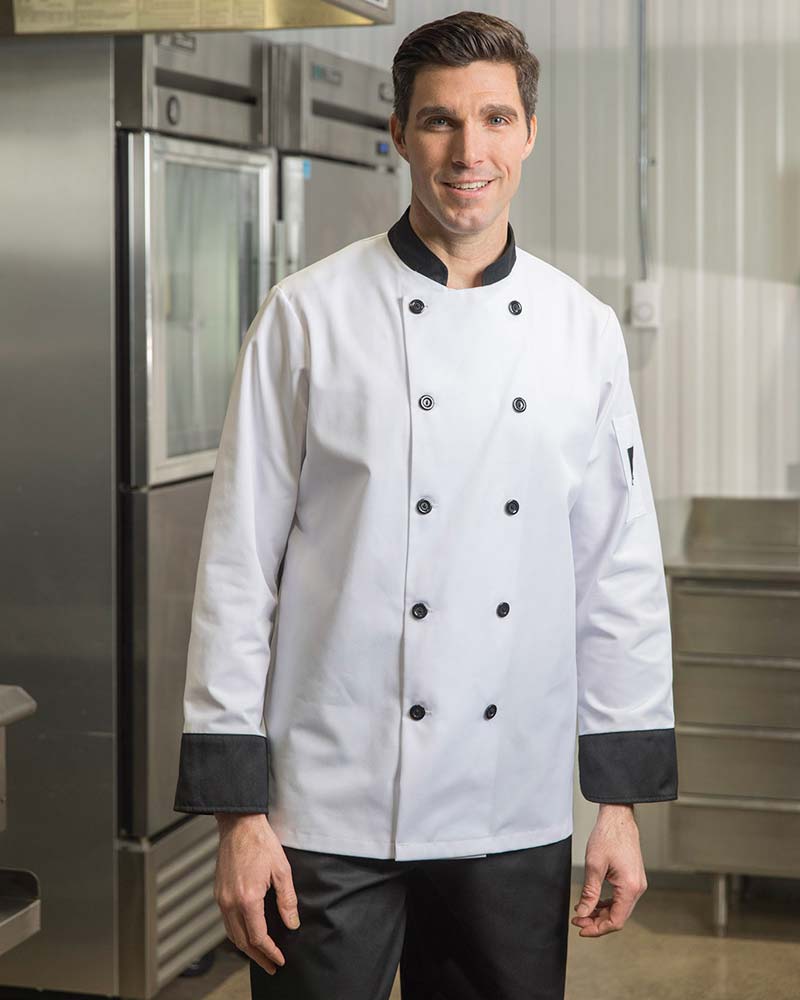 Chef Coat with Contrast Trim