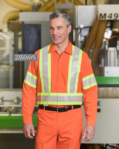 Poly/Cotton Work Shirt With 4″ Reflective Tape. 23504YS