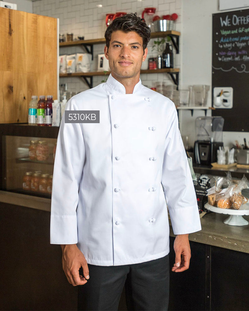 Spun Polyester Chef Coat With Knot Buttons. 5310KB