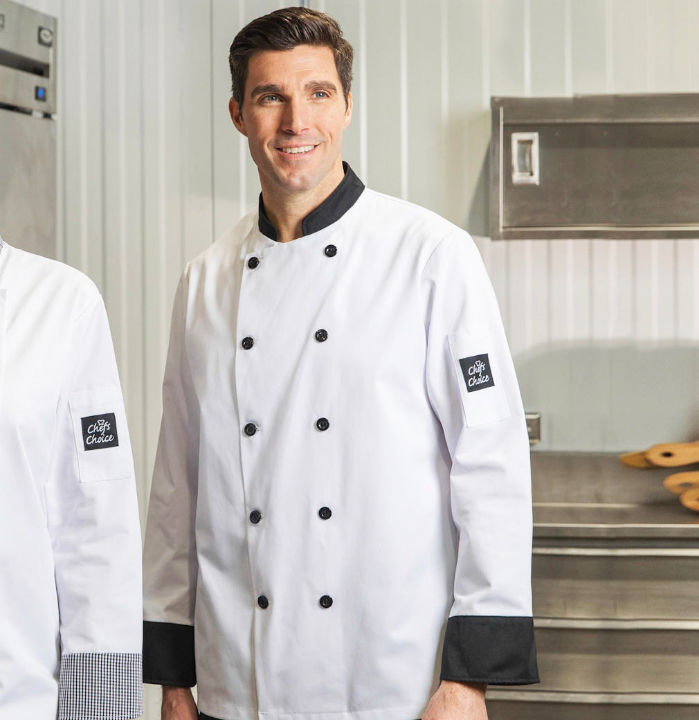 Chef Coat with Contrast Trim. 5370