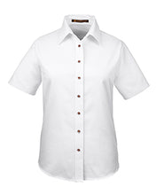 Harriton Ladies' Easy Blend™ Short-Sleeve Twill Shirt with Stain-Release. M500SW