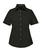Harriton Ladies' Easy Blend™ Short-Sleeve Twill Shirt with Stain-Release. M500SW